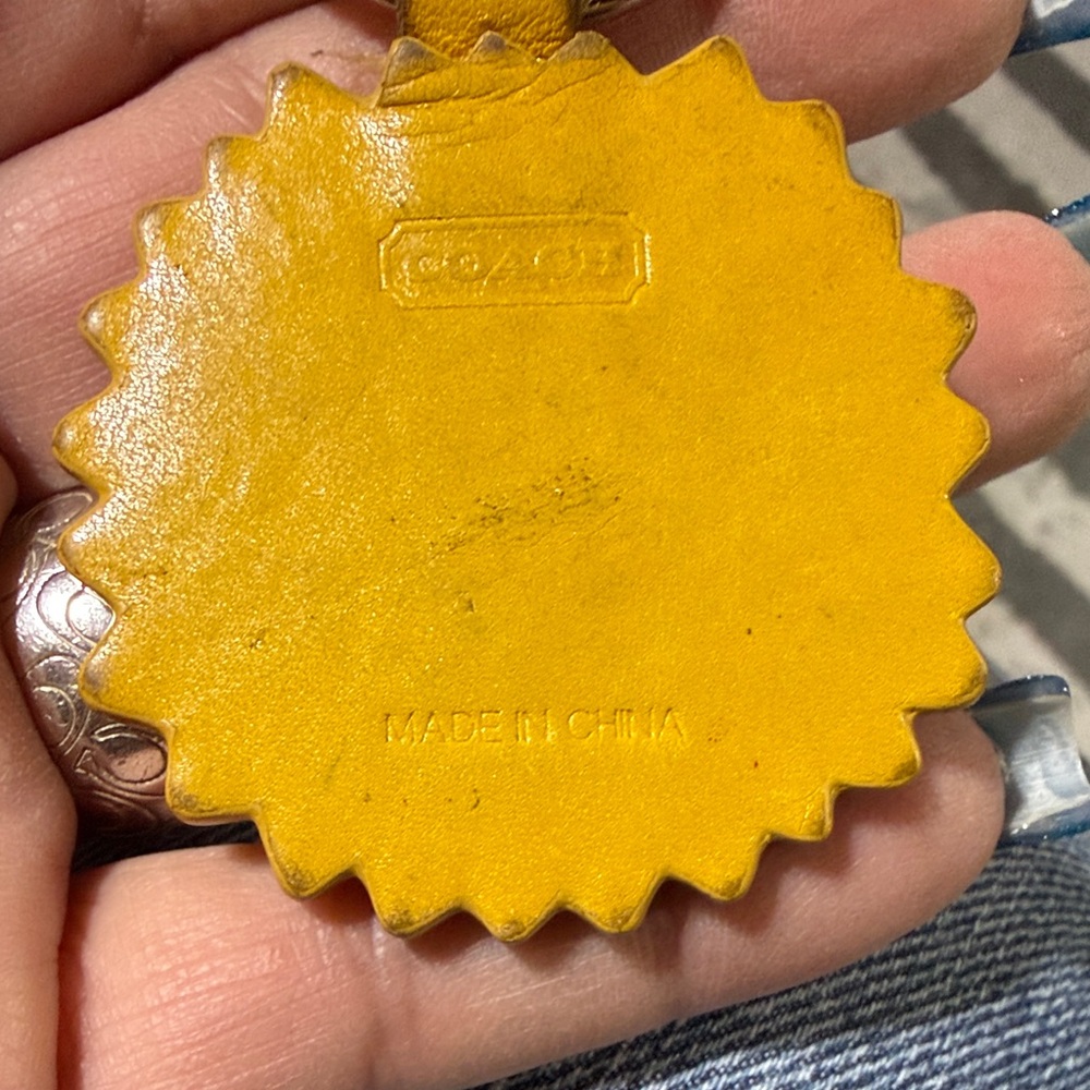 Coach Yellow Leather Keychain - Picture 2 of 6